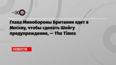 Глава Минобороны Британии едет в Москву, чтобы сделать Шойгу предупреждение, — The Times
