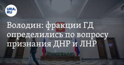 Володин: фракции ГД определились по вопросу признания ДНР и ЛНР
