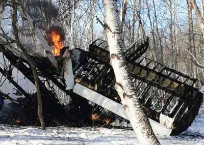 Частный самолет разбился и сгорел на Камчатке, при крушении погибли два человека