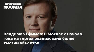 Владимир Ефимов: В Москве с начала года на торгах реализовано более тысячи объектов