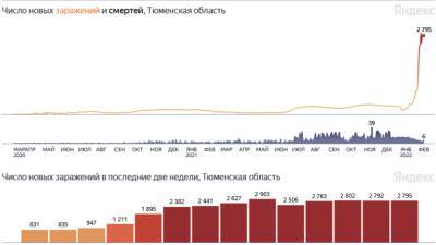 За сутки коронавирусом заразились 2 795 жителей Тюменской области