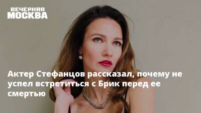 Актер Стефанцов рассказал, почему не успел встретиться с Брик перед ее смертью