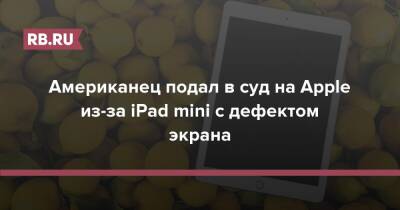 Американец подал в суд на Apple из-за iPad mini с дефектом экрана - rb.ru - США