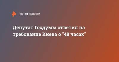 Депутат Госдумы ответил на требование Киева о "48 часах"
