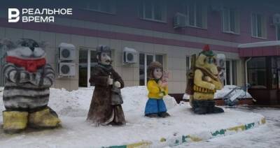 В Казани появились снежные фигуры героев мультфильма «Простоквашино»