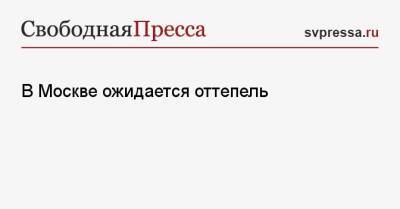 Марина Макарова - В Москве ожидается оттепель - svpressa.ru - Москва - Россия