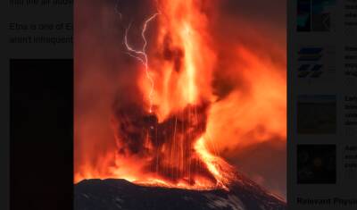 Редкое природное явление на Сицилии: Этна выбросила вулканическую молнию