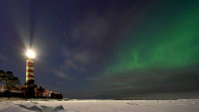 В небе над Финским заливом наблюдали северное сияние