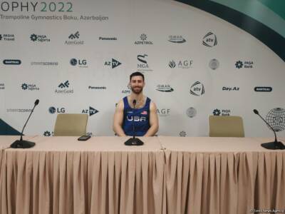 Американский гимнаст остался доволен своим выступлением на Кубке мира по прыжкам на батуте в Баку