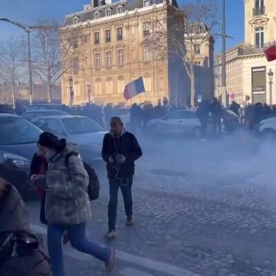 В Париже начались столкновения полиции и участников мирной акции "Конвой свободы"