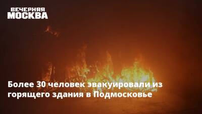 Более 30 человек эвакуировали из горящего здания в Подмосковье - vm.ru - Москва - Московская обл.