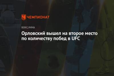 Орловский вышел на второе место по количеству побед в UFC