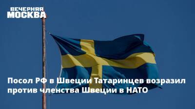 Посол РФ в Швеции Татаринцев возразил против членства Швеции в НАТО