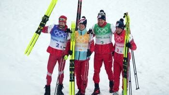 Сборная России завоевала золото в лыжной эстафете