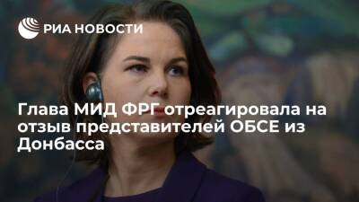 Глава МИД ФРГ Бербок: необходимо обеспечить работу наблюдателей ОБСЕ в Донбассе