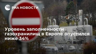 "Газпром": менее 10% от закачанного летом газа осталось в европейских подземных хранилищах
