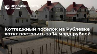 Коттеджный поселок на Рублевке хотят построить за 14 млрд рублей