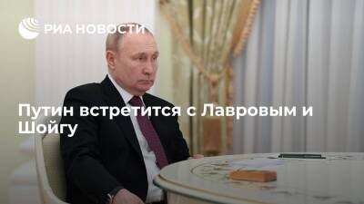 Президент Путин встретится с главами МИД и Минобороны Лавровым и Шойгу