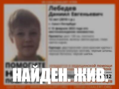 Пропавший в Петербурге 12-летний мальчик найден живым