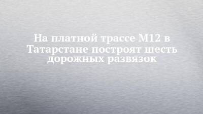 На платной трассе М12 в Татарстане построят шесть дорожных развязок