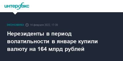 Нерезиденты в период волатильности в январе купили валюту на 164 млрд рублей