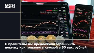 В правительстве предложили ограничить покупку криптовалюты суммой в 50 тыс. рублей