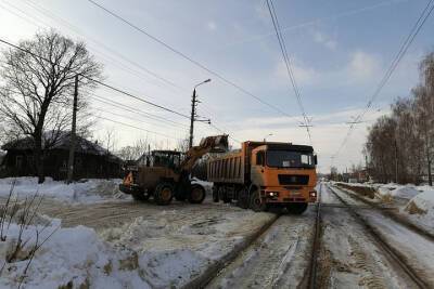 В ночью с 13 на 14 февраля в Туле вывезли 3500 кубических метров снега