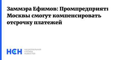 Заммэра Ефимов: Промпредприятия Москвы смогут компенсировать отсрочку платежей