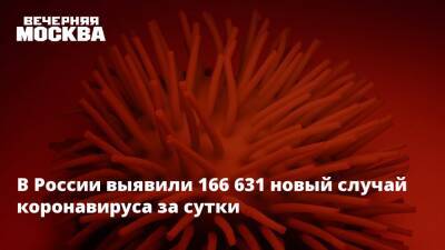 В России выявили 166 631 новый случай коронавируса за сутки