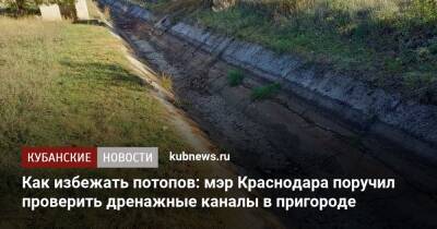 Как избежать потопов: мэр Краснодара поручил проверить дренажные каналы в пригороде