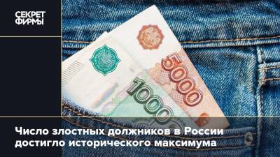 Число злостных должников в России достигло исторического максимума