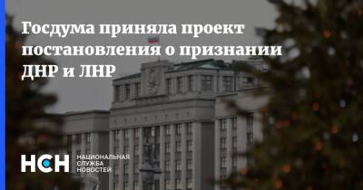 Госдума приняла проект постановления о признании ДНР и ЛНР