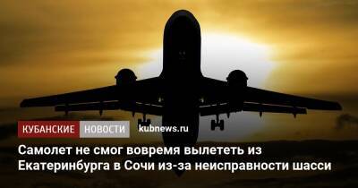 Самолет не смог вовремя вылететь из Екатеринбурга в Сочи из-за неисправности шасси