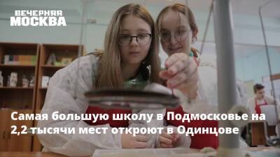 Самая большую школу в Подмосковье на 2,2 тысячи мест откроют в Одинцове