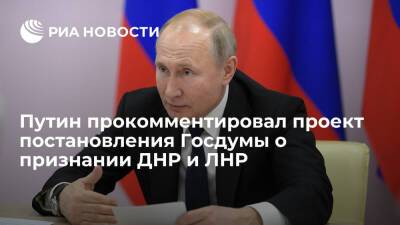 Президент Путин о призыве Госдумы признать ДНР и ЛНР: депутаты тонко чувствуют избирателей