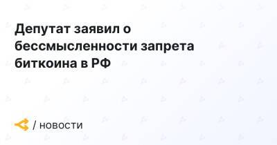 Депутат заявил о бессмысленности запрета биткоина в РФ