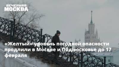 «Желтый» уровень погодной опасности продлили в Москве и Подмосковье до 17 февраля