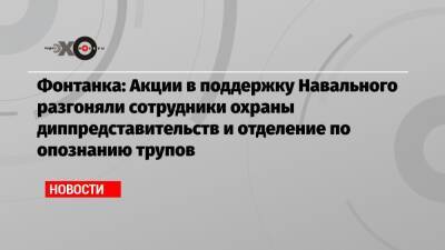 Фонтанка: Акции в поддержку Навального разгоняли сотрудники охраны диппредставительств и отделение по опознанию трупов