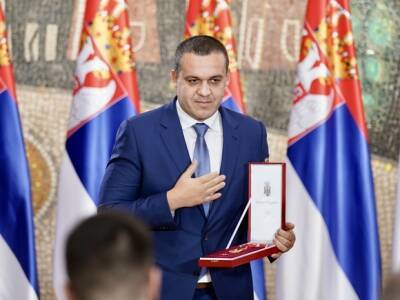 Джонни Депп и Милош Бикович приняли участие в церемонии вручения ордена Звезды Карагеоргия 2-й степени президенту IBA Умару Кремлеву