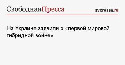 На Украине заявили о «первой мировой гибридной войне»