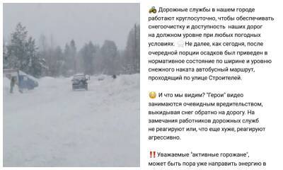 В Карелии чиновники обвинили горожан во вредительстве за чистку снега