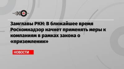 Замглавы РКН: В ближайшее время Роскомнадзор начнет применять меры к компаниям в рамках закона о «приземлении»