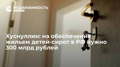 Хуснуллин: на обеспечение жильем детей-сирот в РФ нужно 300 млрд рублей