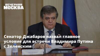 Сенатор Джабаров назвал главное условие для встречи Владимира Путина с Зеленским