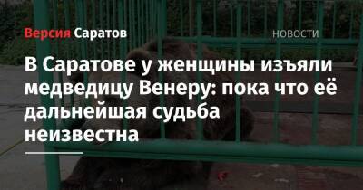 В Саратове у женщины изъяли медведицу Венеру: пока что её дальнейшая судьба неизвестна