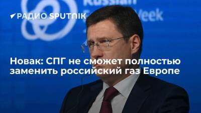Вице-премьер РФ Новак: Европа не сможет полностью отказаться от российского газа в пользу СПГ