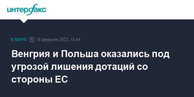 Венгрия и Польша оказались под угрозой лишения дотаций со стороны ЕС