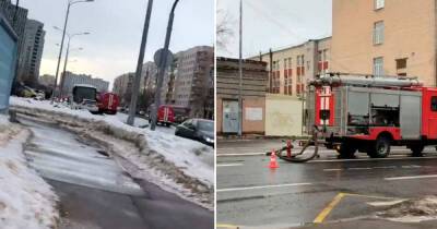 Пожар произошел в бизнес-центре в Петербурге
