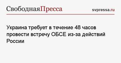 Украина требует в течение 48 часов провести встречу ОБСЕ из-за действий России