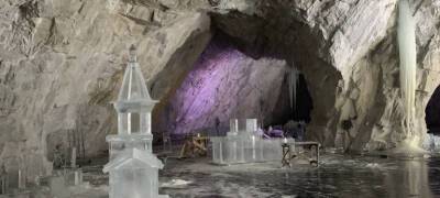 Ледовые скульптуры вновь появятся на подземном озере в горном парке Карелии